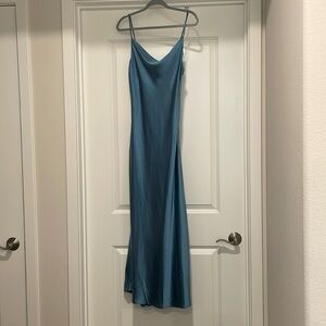 Silky Blue Evening Dress